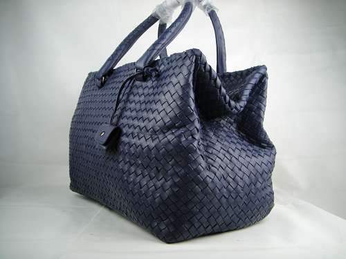 Bottega Veneta Lambskin Leather Handbag 1023 dark blue